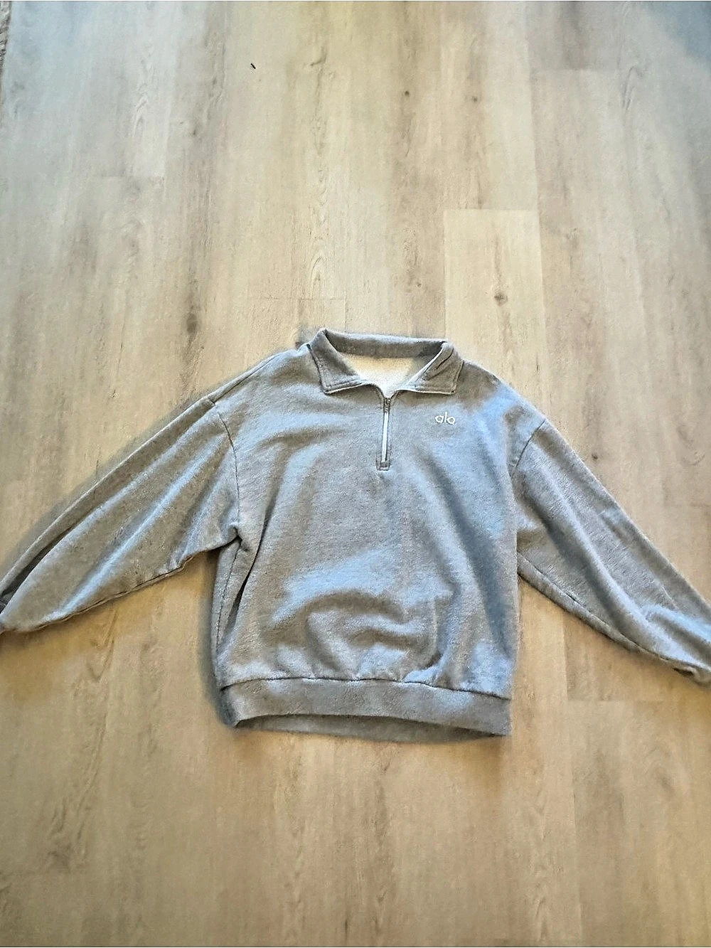 alo Gray Quarter-Zip Pullover Like New